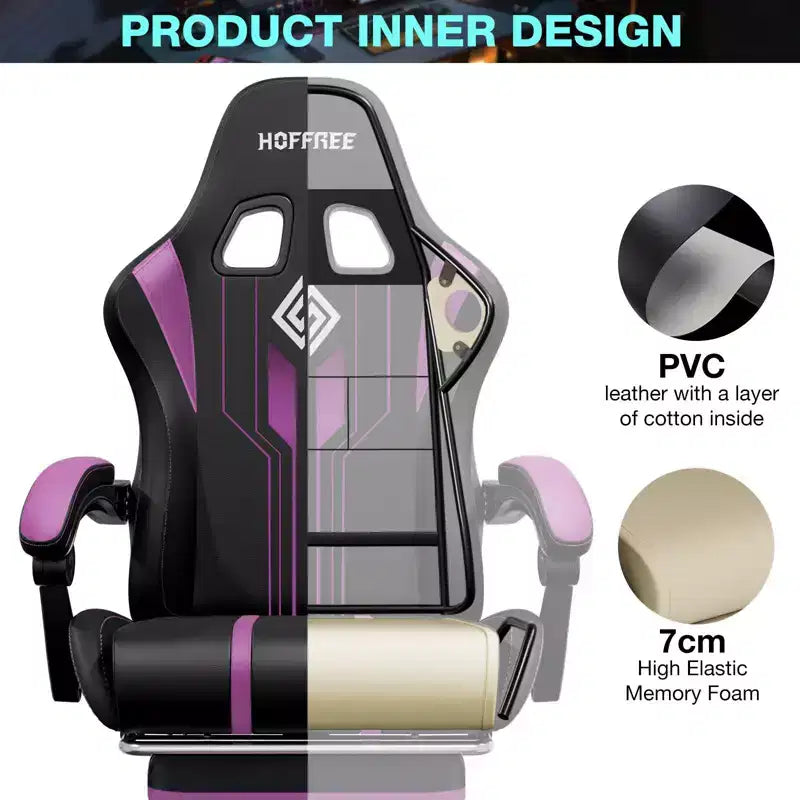 Fauteuil de bureau gaming ergonomique massant XL