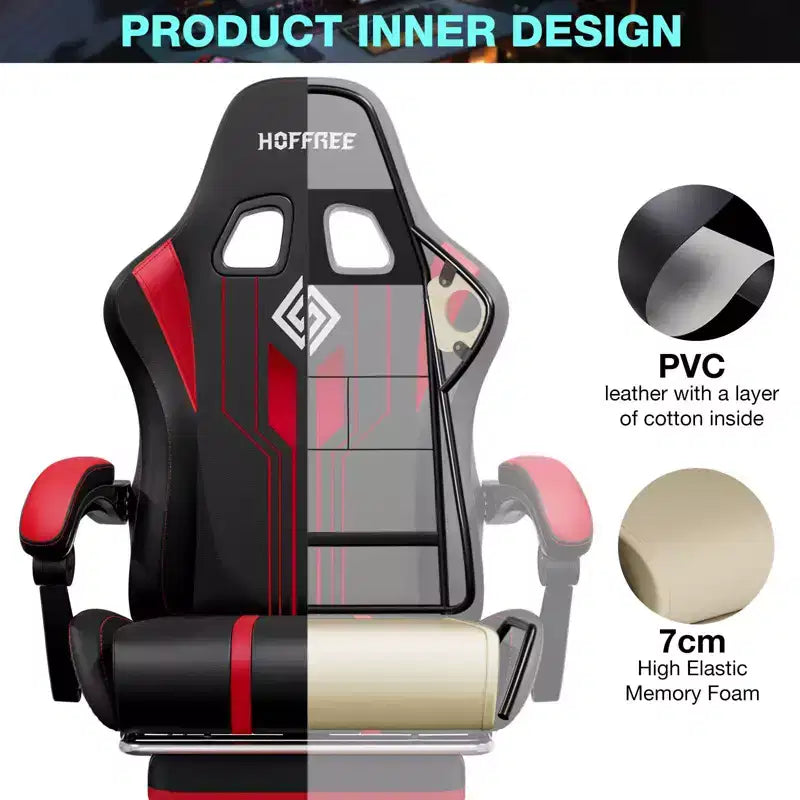 Fauteuil de bureau gaming ergonomique massant XL