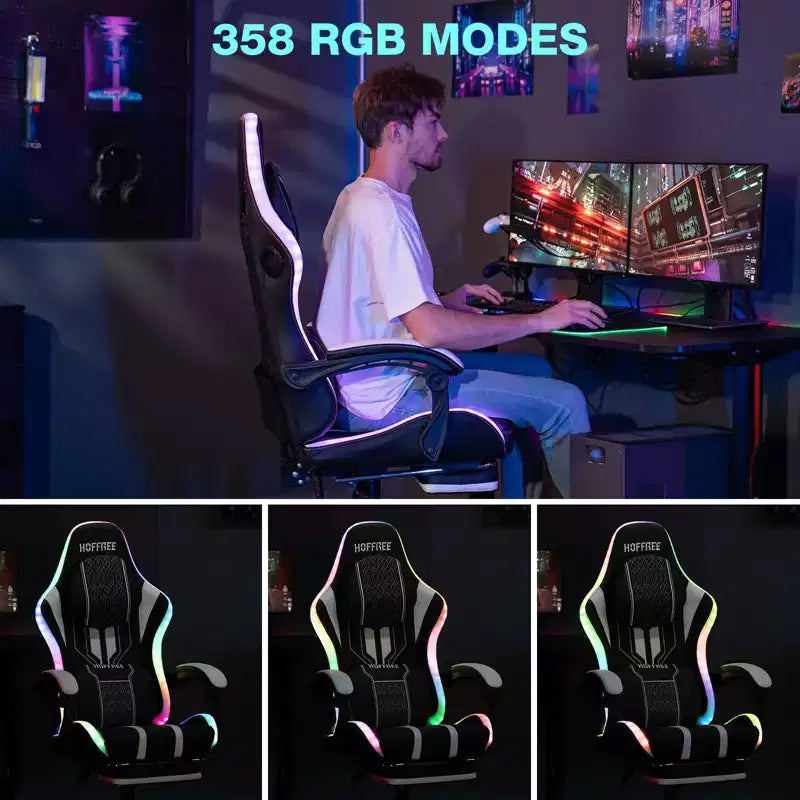 Fauteuil de bureau gaming ergonomique massant XL