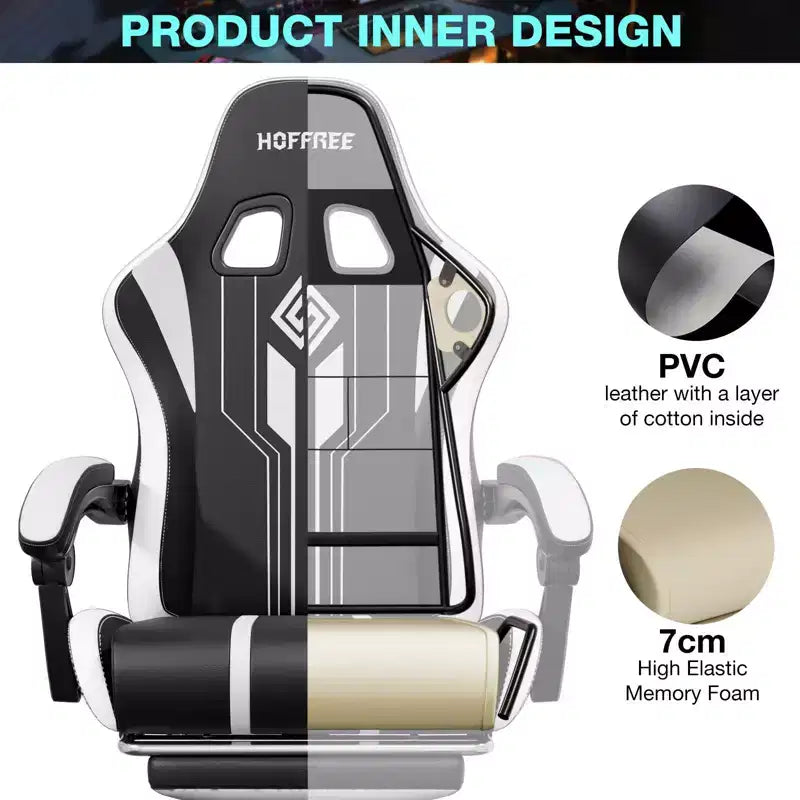Fauteuil de bureau gaming ergonomique massant XL