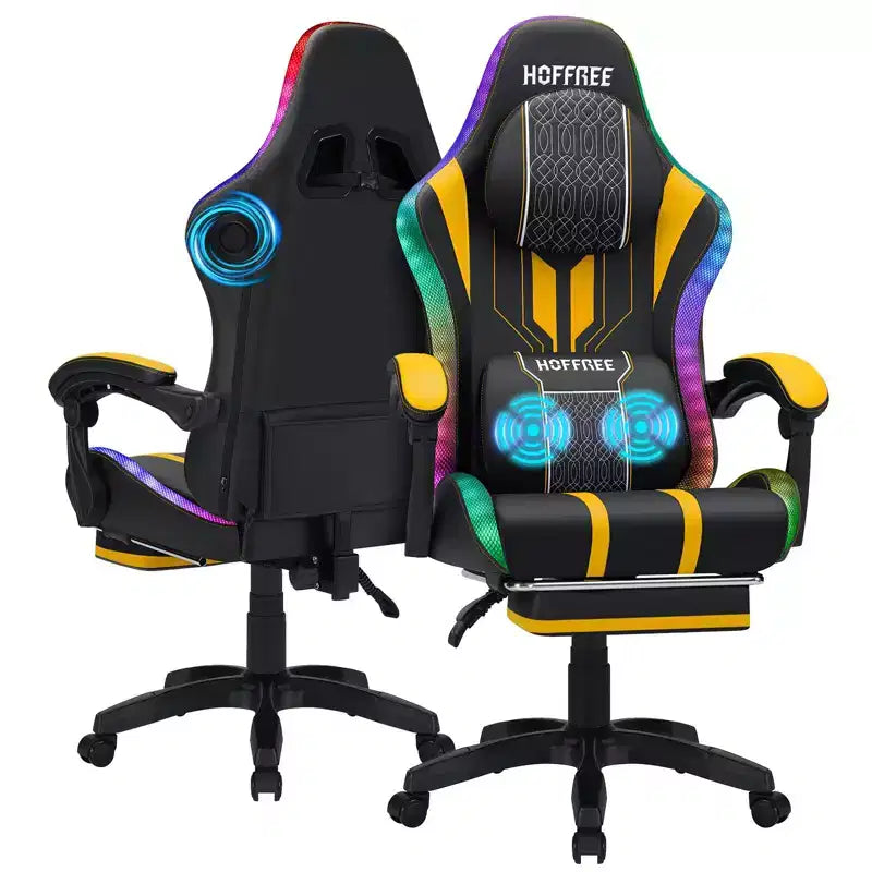 Fauteuil de bureau gaming ergonomique massant XL