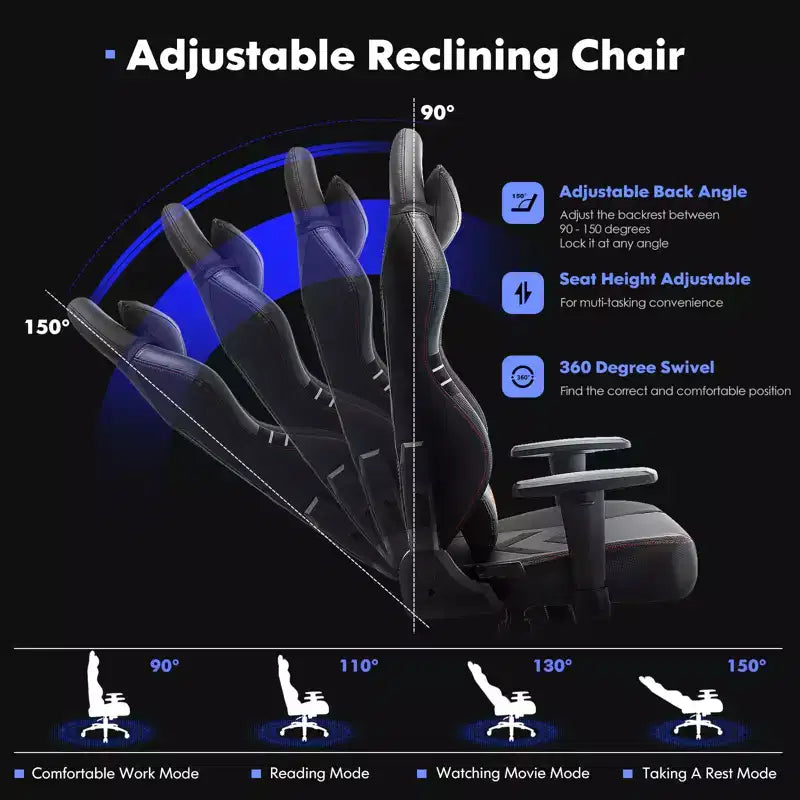 Chaise de jeu en cuir résistante à la transpiration
