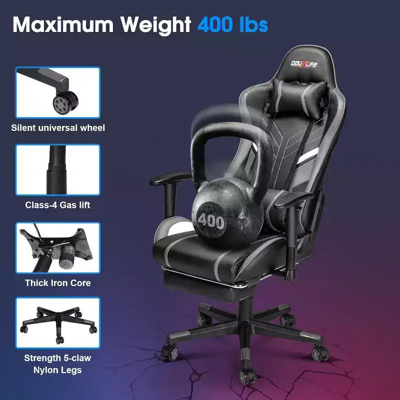 Fauteuil de gaming ergonomique massant
