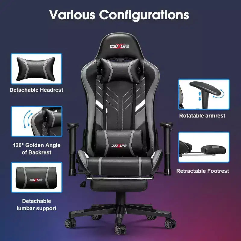 Fauteuil de gaming ergonomique massant