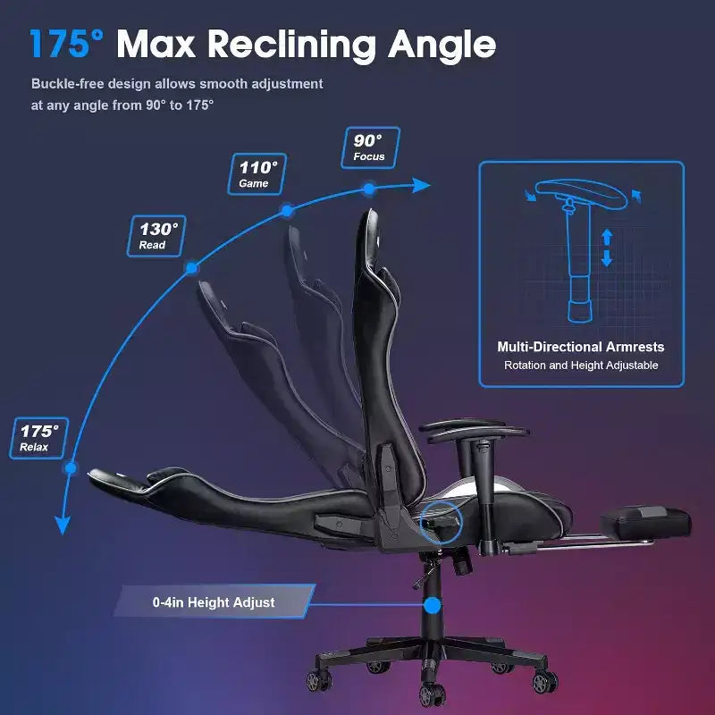 Fauteuil de gaming ergonomique massant