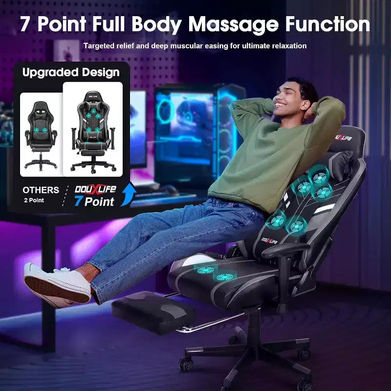 Fauteuil de gaming ergonomique massant