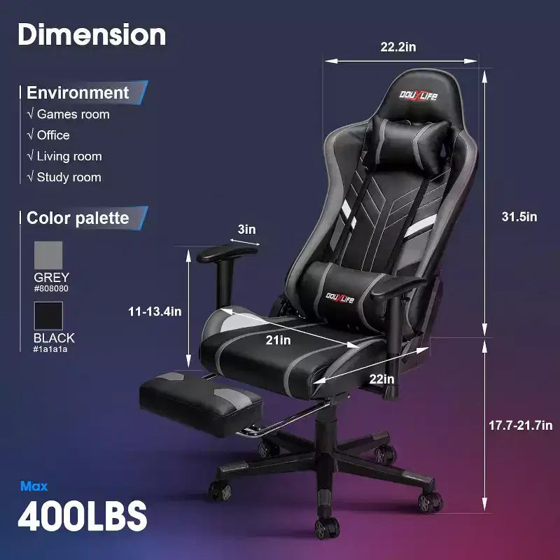 Fauteuil de gaming ergonomique massant