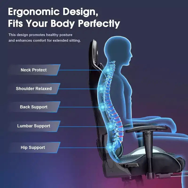 Fauteuil de gaming ergonomique massant
