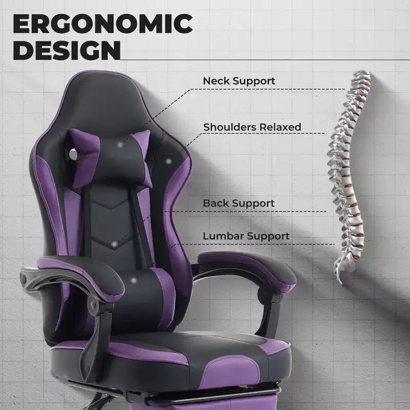 Chaise de jeu, chaise d'ordinateur ergonomique