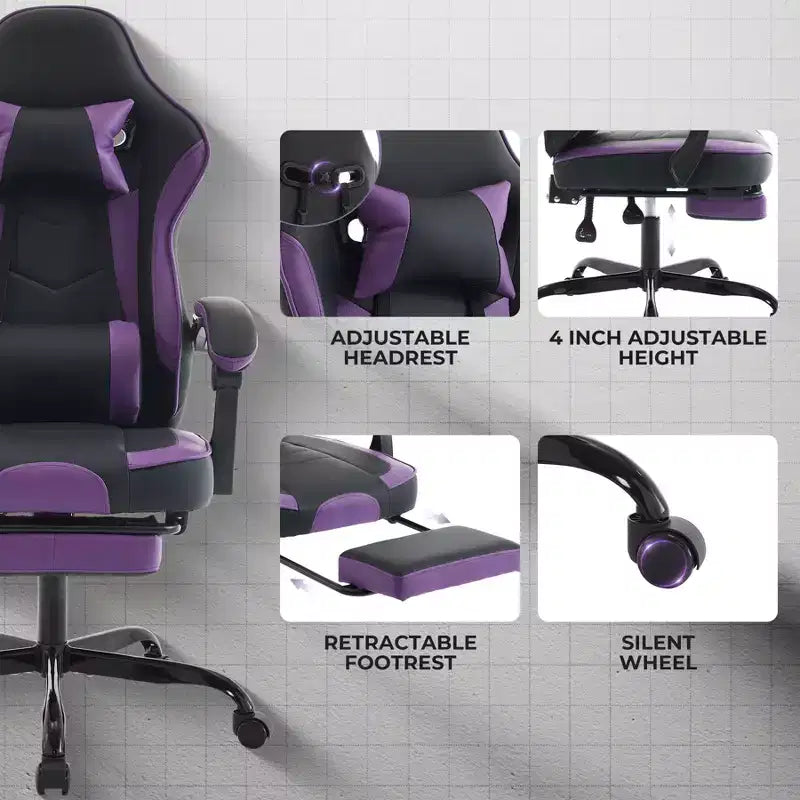 Chaise de jeu, chaise d'ordinateur ergonomique