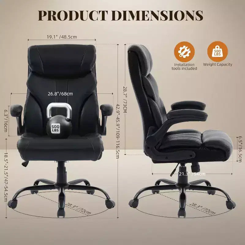 Chaise de bureau à dossier haut, chaise de bureau informatique