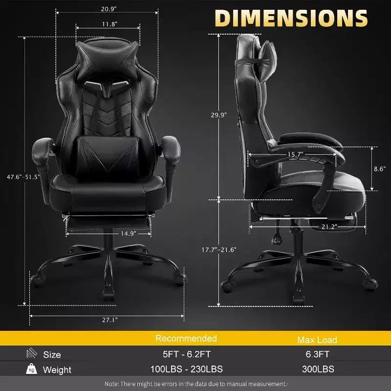 Chaise de jeu de luxe Chaise de bureau à dossier haut
