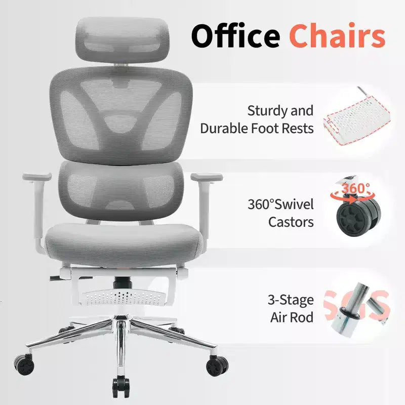 Fauteuil de bureau ergonomique en maille