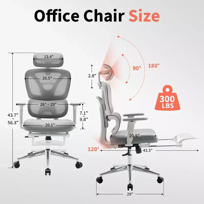 Fauteuil de bureau ergonomique en maille