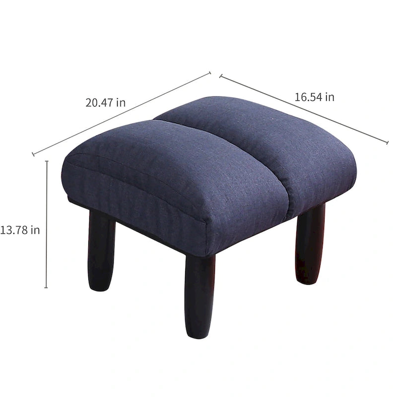 Fauteuil inclinable pivotant sans accoudoirs bleu marine avec pouf, appuie-tête et dossier réglables