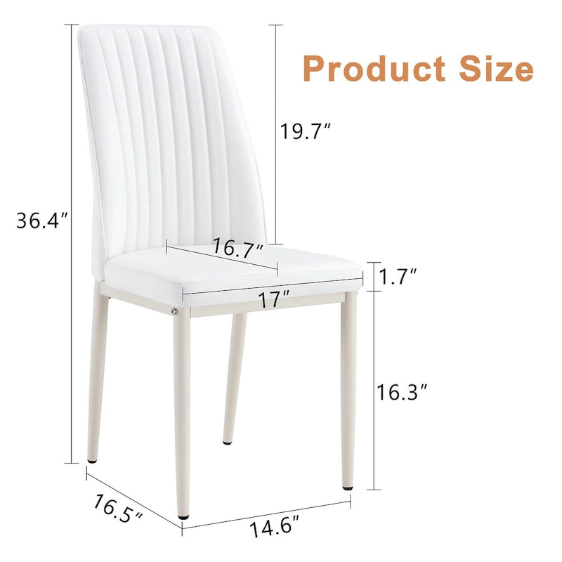 Chaise de salle à manger moderne, rembourrée en cuir