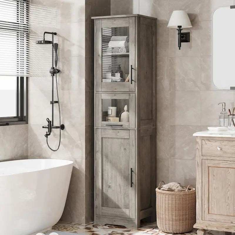 Armoire de salle de bain haute, Armoire de rangement pour le linge