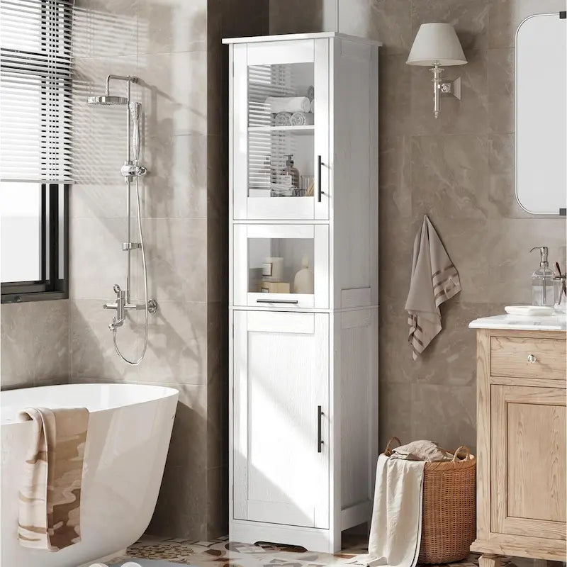 Armoire de salle de bain haute, Armoire de rangement pour le linge