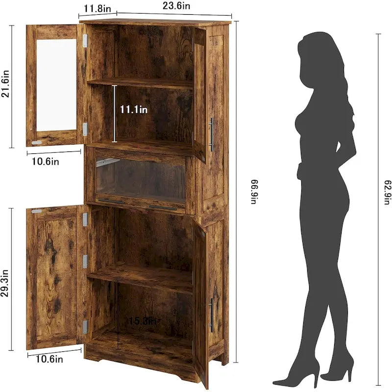 Armoire de salle de bain haute, Armoire de rangement pour le linge