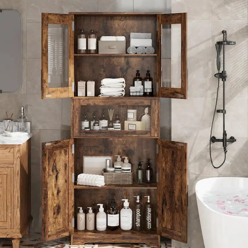 Armoire de salle de bain haute, Armoire de rangement pour le linge