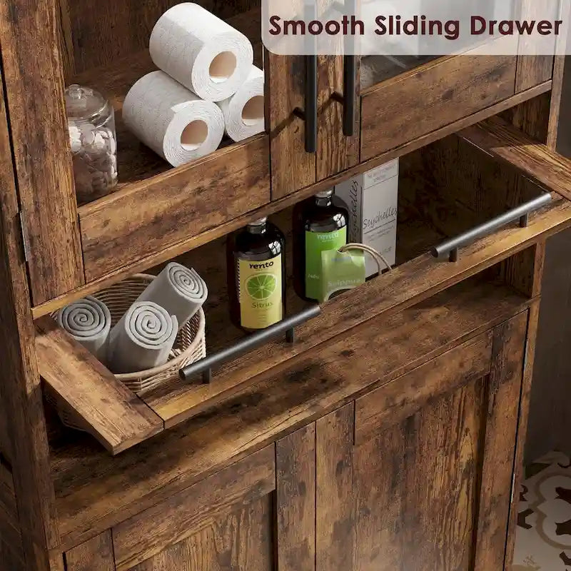 Armoire de salle de bain haute, Armoire de rangement pour le linge