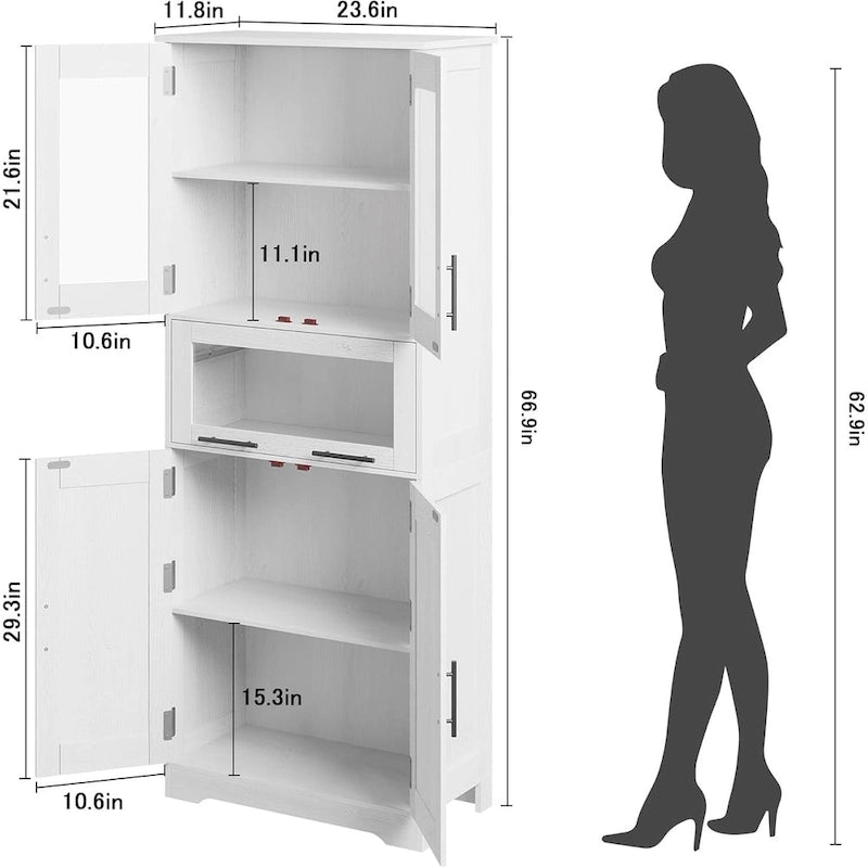 Armoire de salle de bain haute, Armoire de rangement pour le linge