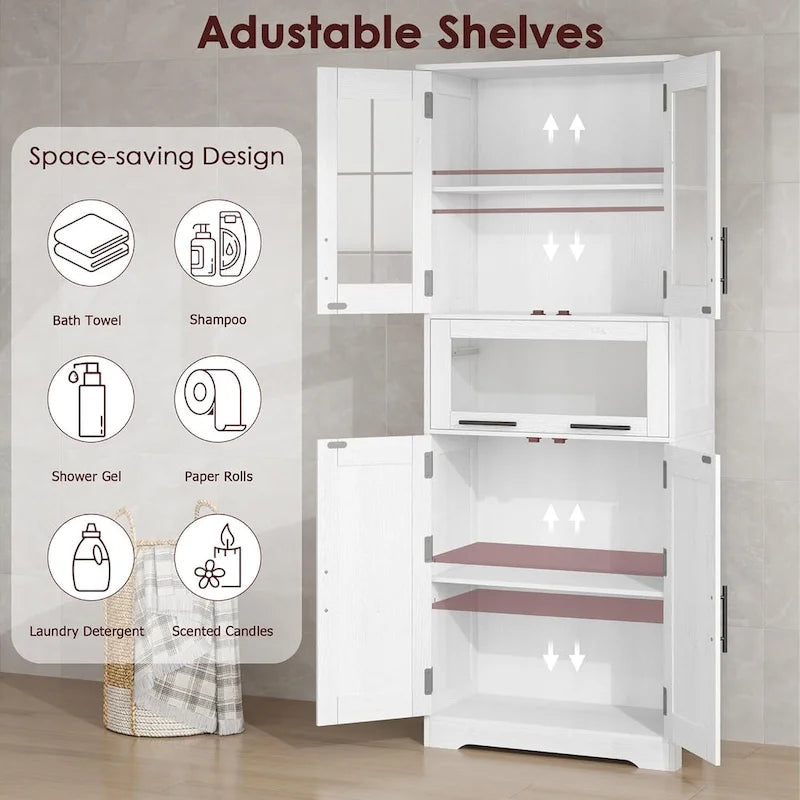 Armoire de salle de bain haute, Armoire de rangement pour le linge