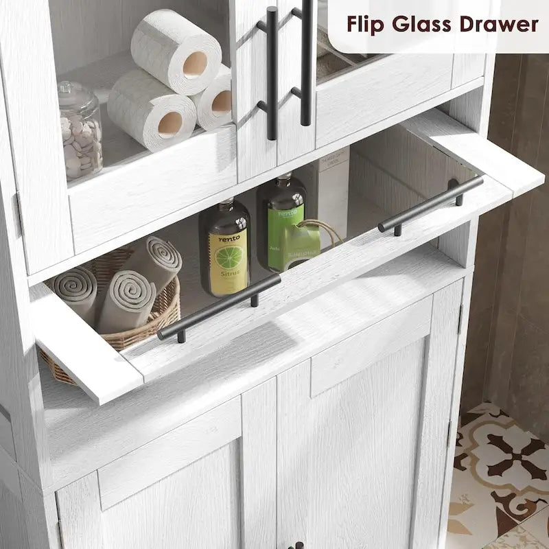 Armoire de salle de bain haute, Armoire de rangement pour le linge