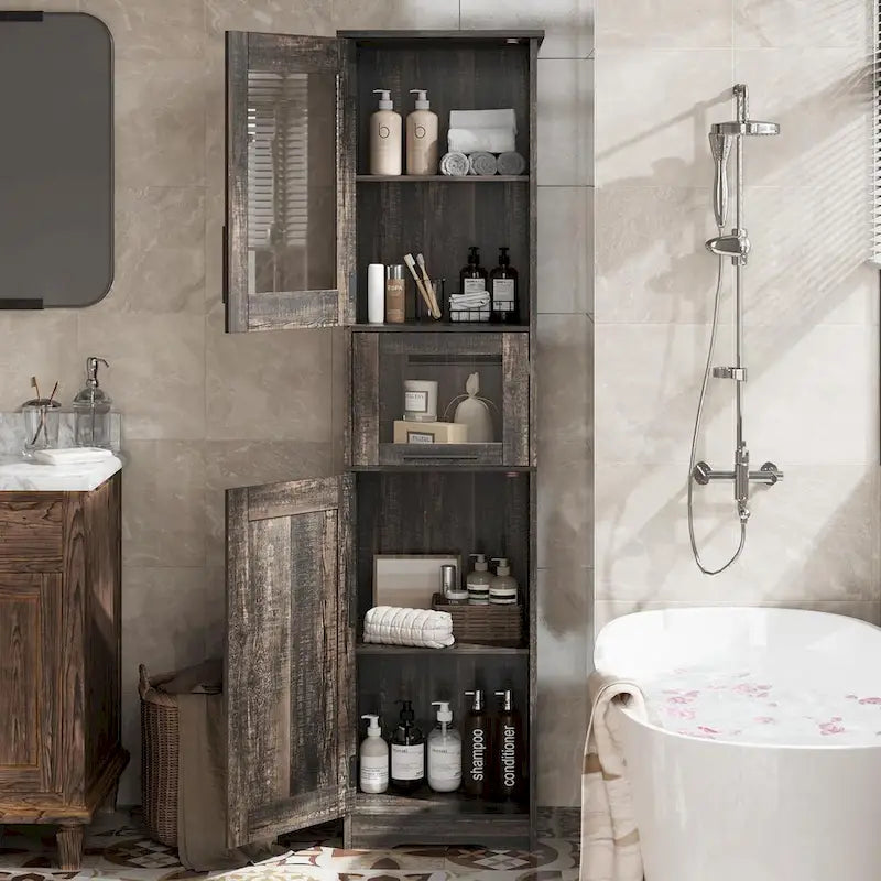 Armoire de salle de bain haute, Armoire de rangement pour le linge