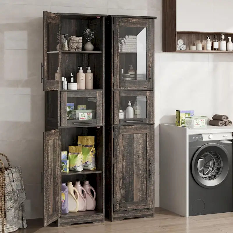 Armoire de salle de bain haute, Armoire de rangement pour le linge