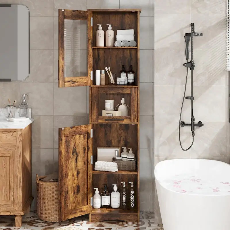 Armoire de salle de bain haute, Armoire de rangement pour le linge