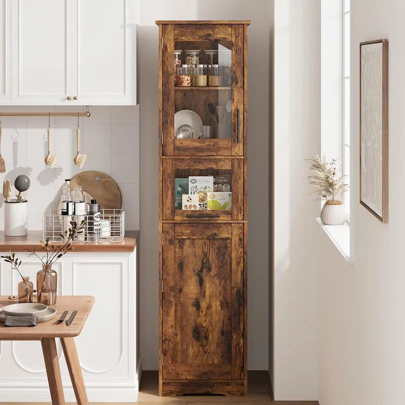 Armoire de salle de bain haute, Armoire de rangement pour le linge