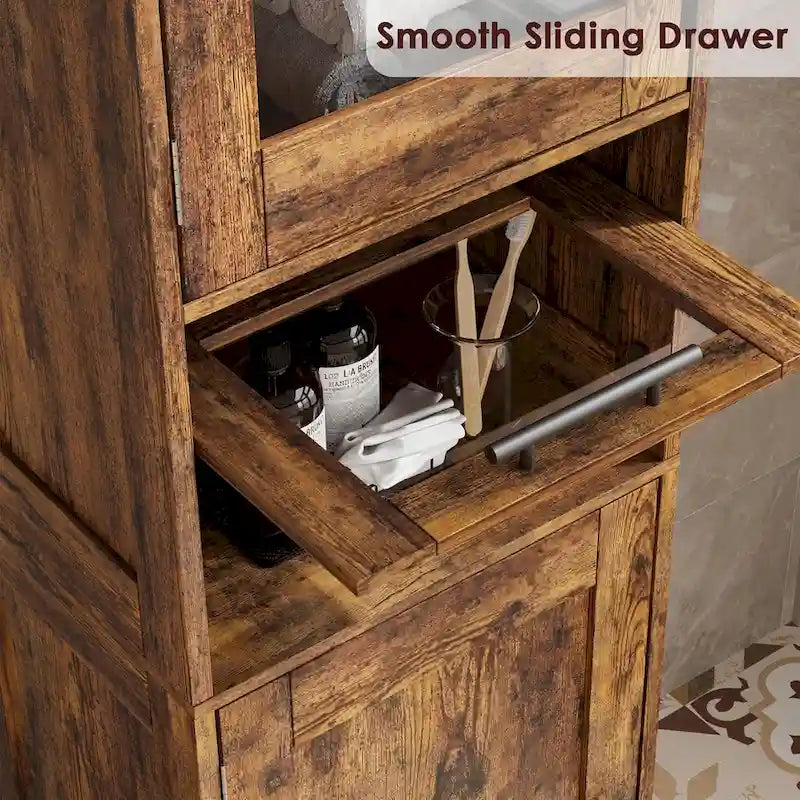 Armoire de salle de bain haute, Armoire de rangement pour le linge