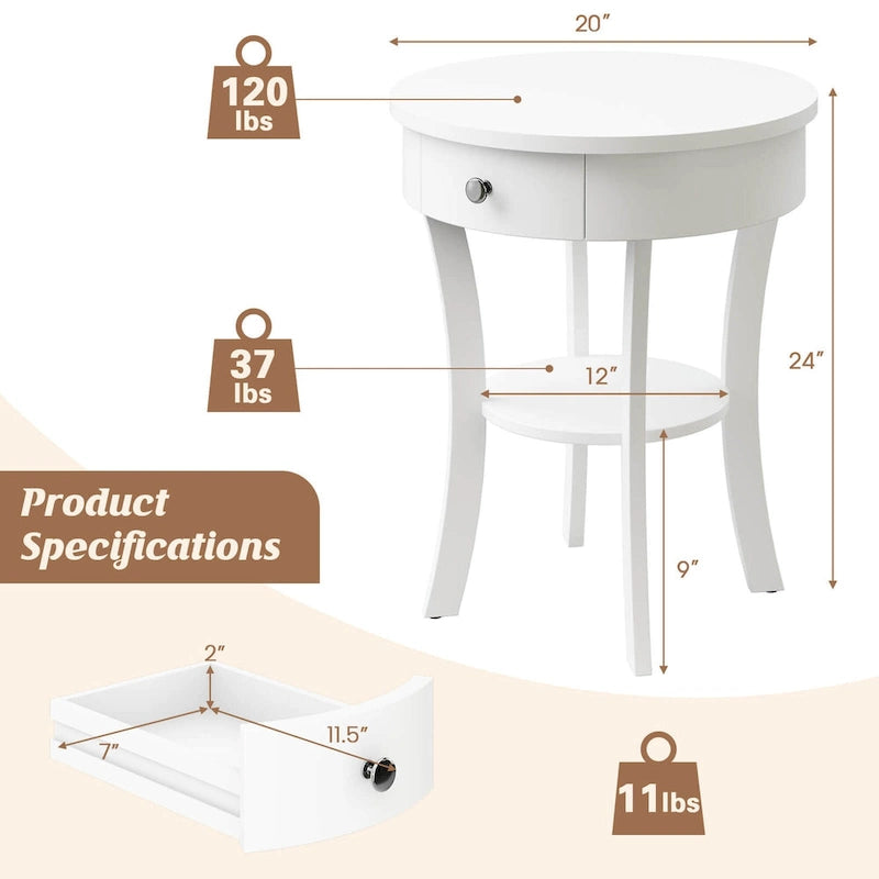 Table de Chevet Ronde