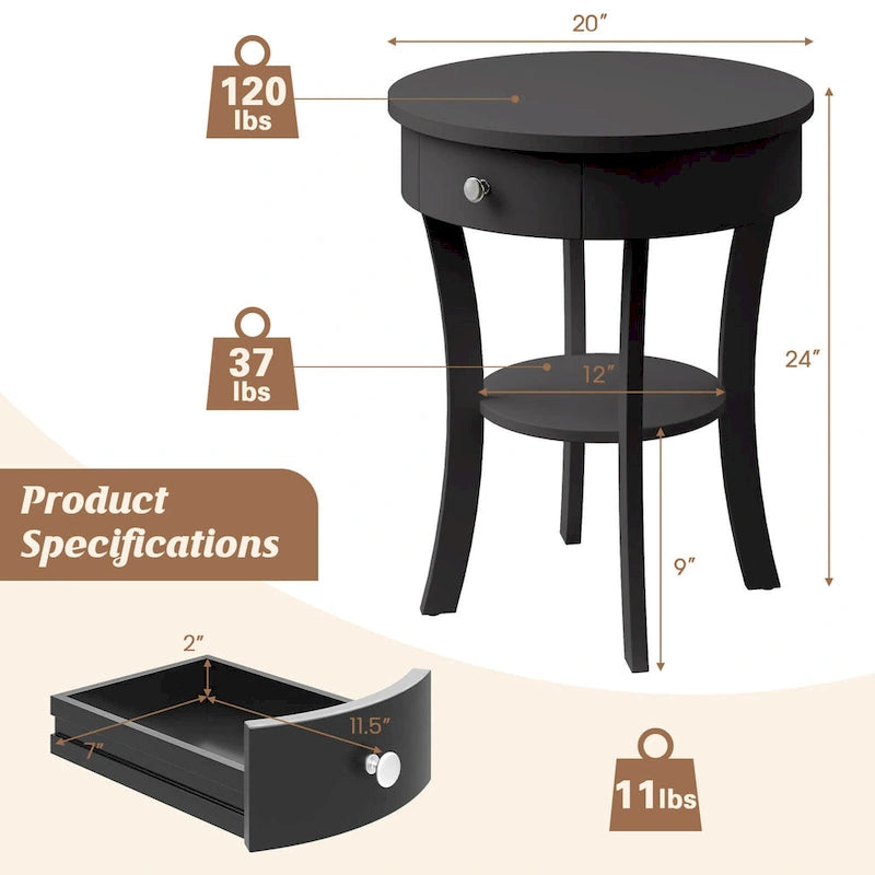 Table de Chevet Ronde