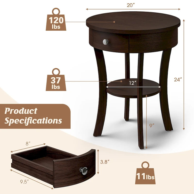 Table de Chevet Ronde