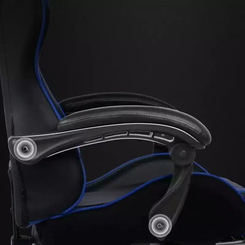 Chaise Gaming avec Repose-pieds et Coussin Massant Lombaire Ergonomique Chaise de Bureau