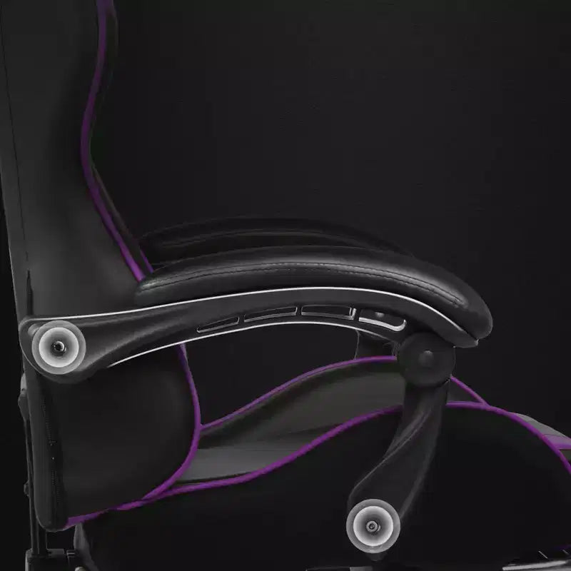 Chaise Gaming avec Repose-pieds et Coussin Massant Lombaire Ergonomique Chaise de Bureau