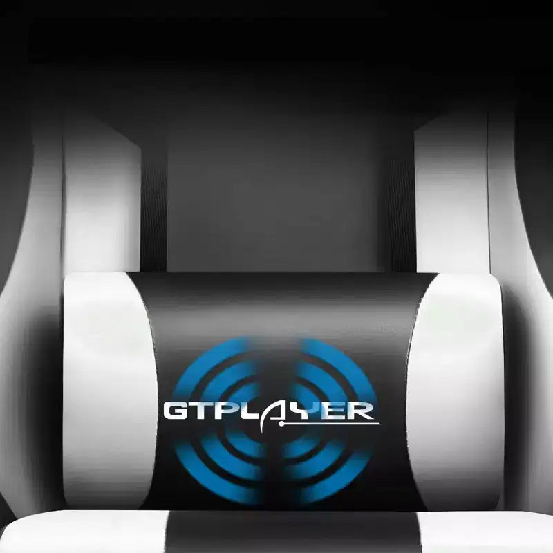 Chaise Gaming avec Repose-pieds et Coussin Massant Lombaire Ergonomique Chaise de Bureau