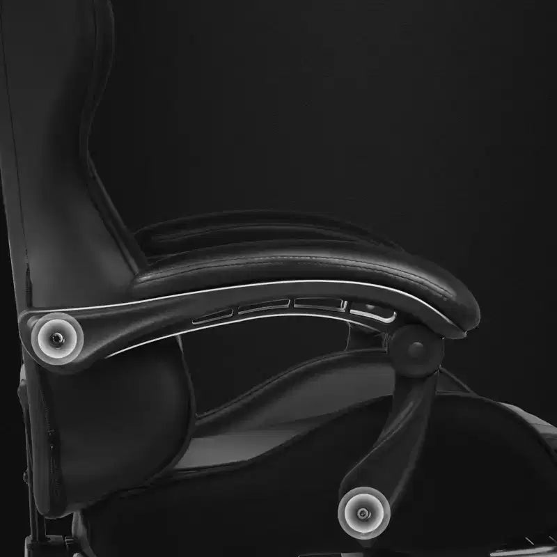 Chaise Gaming avec Repose-pieds et Coussin Massant Lombaire Ergonomique Chaise de Bureau
