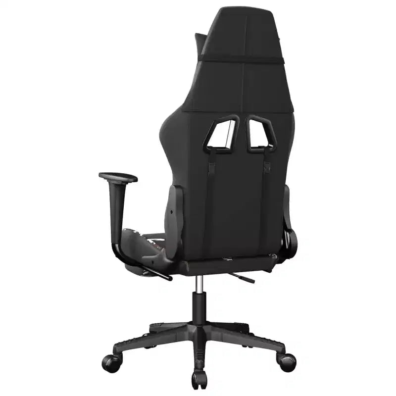 Chaise de jeu avec repose-pieds, noir et camouflage, similicuir