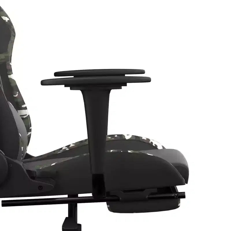 Chaise de jeu avec repose-pieds, noir et camouflage, similicuir