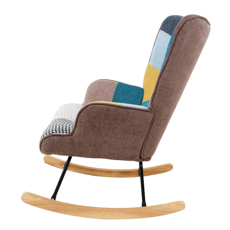 Fauteuil à bascule en tissu du milieu du siècle