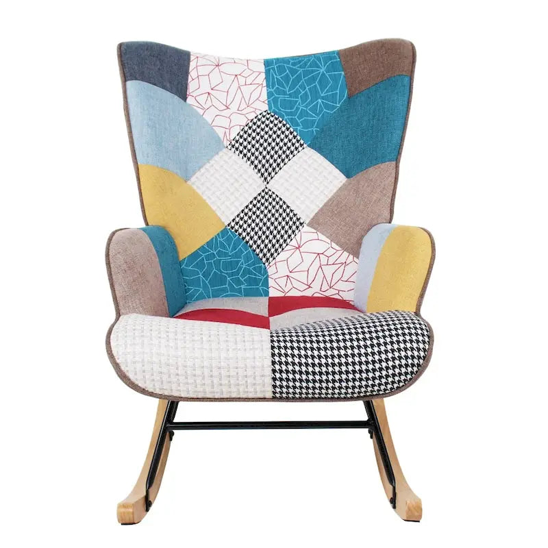 Fauteuil à bascule en tissu du milieu du siècle