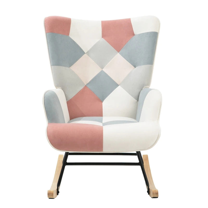 Fauteuil à bascule en tissu du milieu du siècle