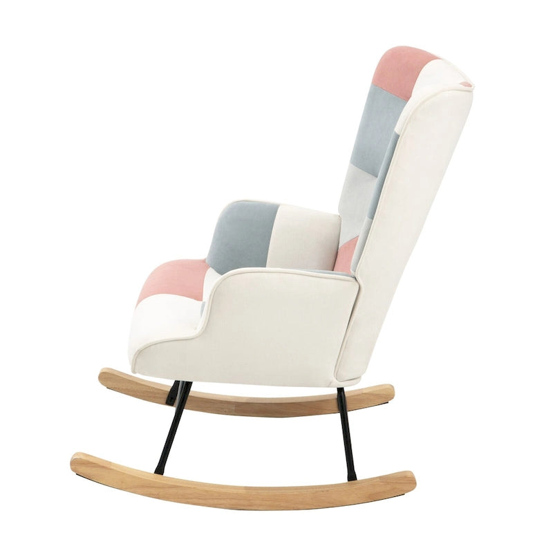Fauteuil à bascule en tissu du milieu du siècle