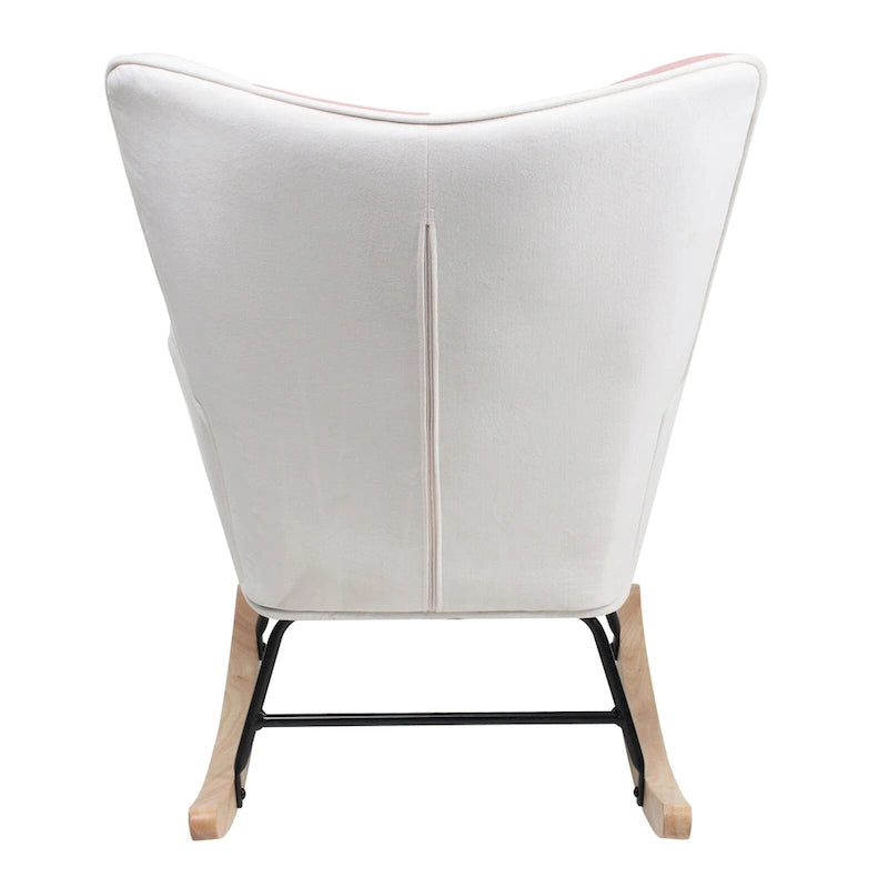 Fauteuil à bascule en tissu du milieu du siècle