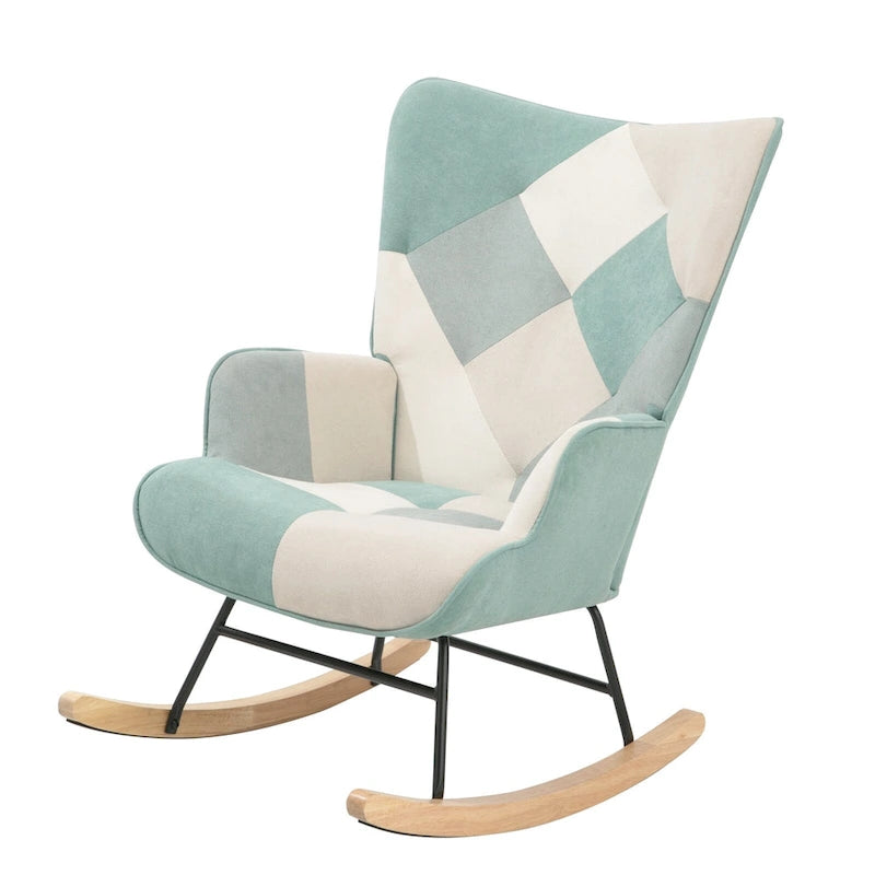 Fauteuil à bascule en tissu du milieu du siècle
