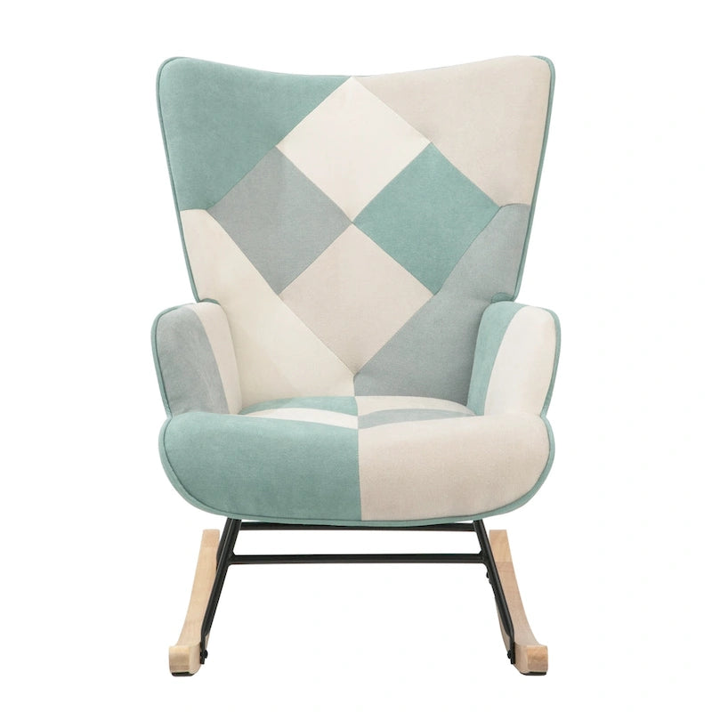 Fauteuil à bascule en tissu du milieu du siècle