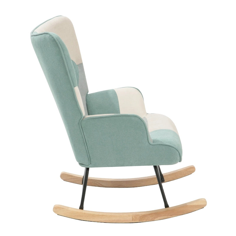 Fauteuil à bascule en tissu du milieu du siècle